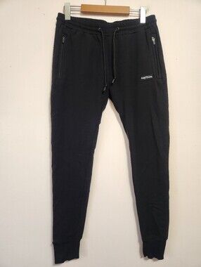 Flag Nor Fail Black Cotton Stretch Zipper Pocket Cuffed Athletic Gym Joggers L